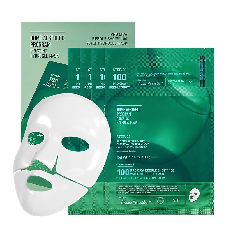 Zermet 1 Zermet 1  Collagen Reedle Shot 100 2-Step Hydrogel Mask(34.5gx4ea), Intensive Firming, Exosome 500Da Collagen, Fine Lines, Overnight Melting Mask, Korean Facial Mask, Pink Collagen