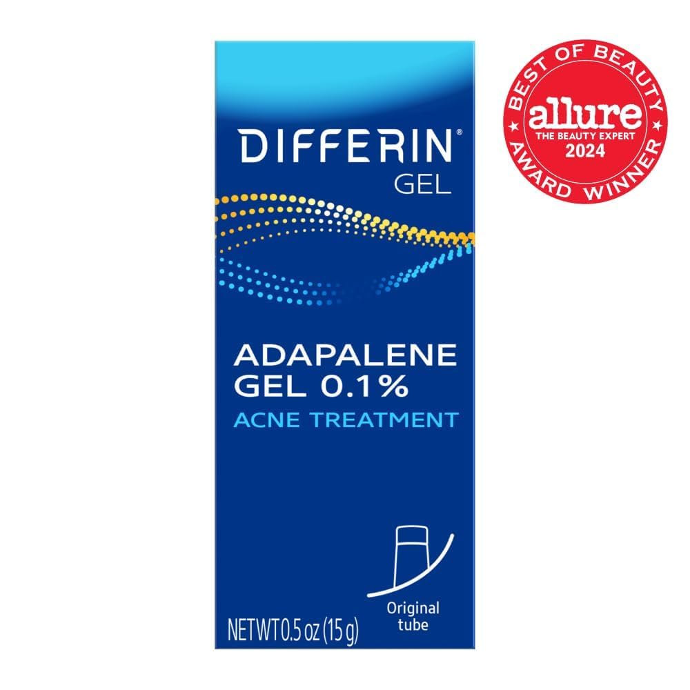 Zermet 1 Differin Acne Treatment Gel, 30 Day Supply, Retinoid Treatment for Face with 0.1% Adapalene, Gentle Skin Care for Acne Prone Sensitive Skin, 15g Tube (Packaging May Vary)