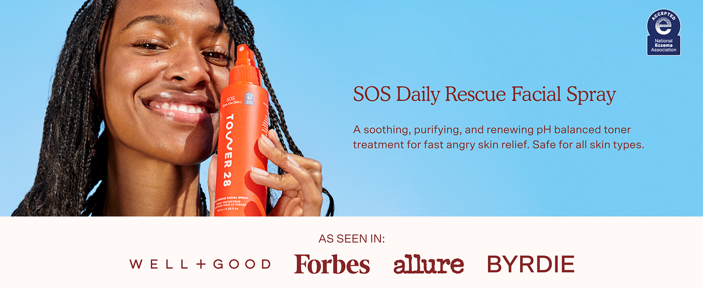 Zermet 1 Tower 28 SOS Daily Rescue Facial Spray for Sensitive Skin, Hypochlorous Acid Spray Helps Reduce Redness and Breakouts, Travel Size Toner for Face, 1 FL Oz