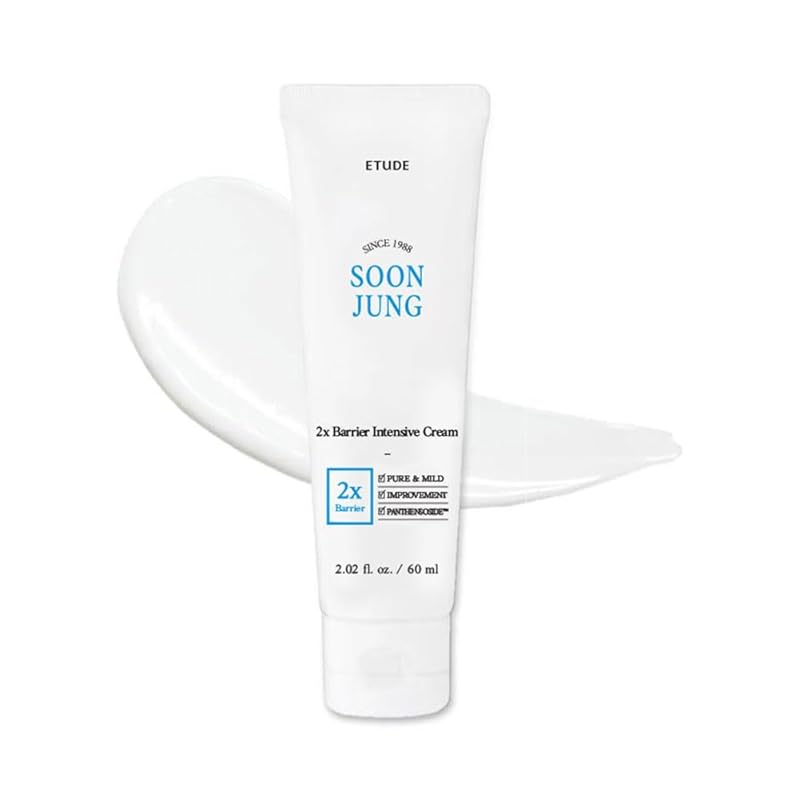 Zermet 1 ETUDE SoonJung 2x Barrier Intensive Cream (Original), Hypoallergenic Shea Butter Hydrating Facial Cream for Sensitive Skin, Water-oil Balance & Panthenol, Korean Skin Care (2.02 Fl Oz)