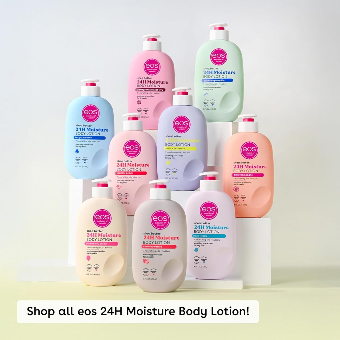 Zermet 1 eos Shea Better Body Lotion Vanilla Cashmere, 24-Hour Moisture Skin Care, Lightweight & Non-Greasy, Natural Shea, Vegan, Vanilla Body Lotion, 16 fl oz