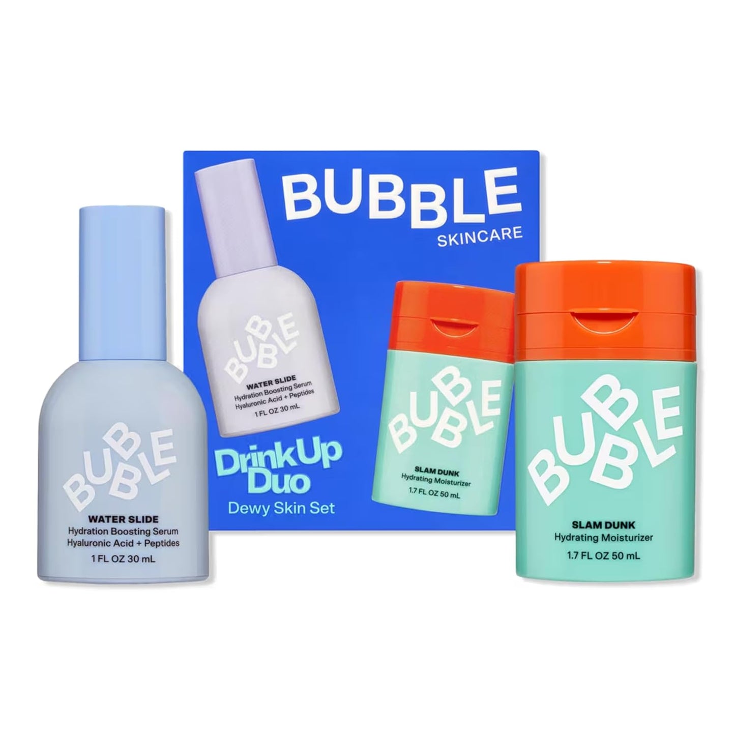 Zermet 1 Zermet 1 Skincare Drink Up Duo Dewy Skin Care Set - Travel Size Gift Set Includes Water Slide Hyaluronic Acid Serum & Slam Dunk Face Moisturizer - Promotes Healthy, Hydrated Skin (2 Count)