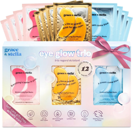 Zermet 1 grace & stella Under Eye Patches (12 pairs) Eye Masks for Puffy Eyes and Dark Circles - Birthday Gifts for Women, Bachelorette Party Favors, Bridesmaid, Self Care and Relaxation Gifts for Her - Vegan