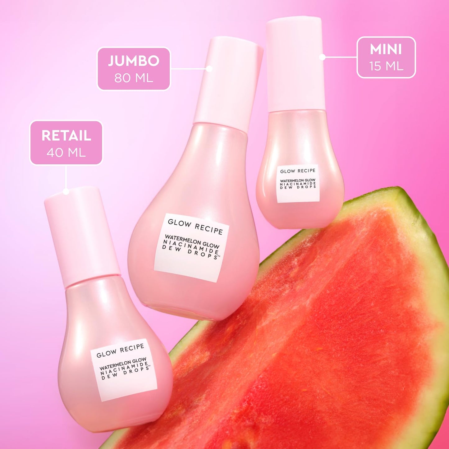 Zermet 1 Glow Recipe Watermelon Niacinamide Dew Drops - Brightening, Plumping Hydrating Face Serum, Makeup Primer + Liquid Highlighter with Hyaluronic Acid - Dewy & Glowing Korean Skin Care (40ml)