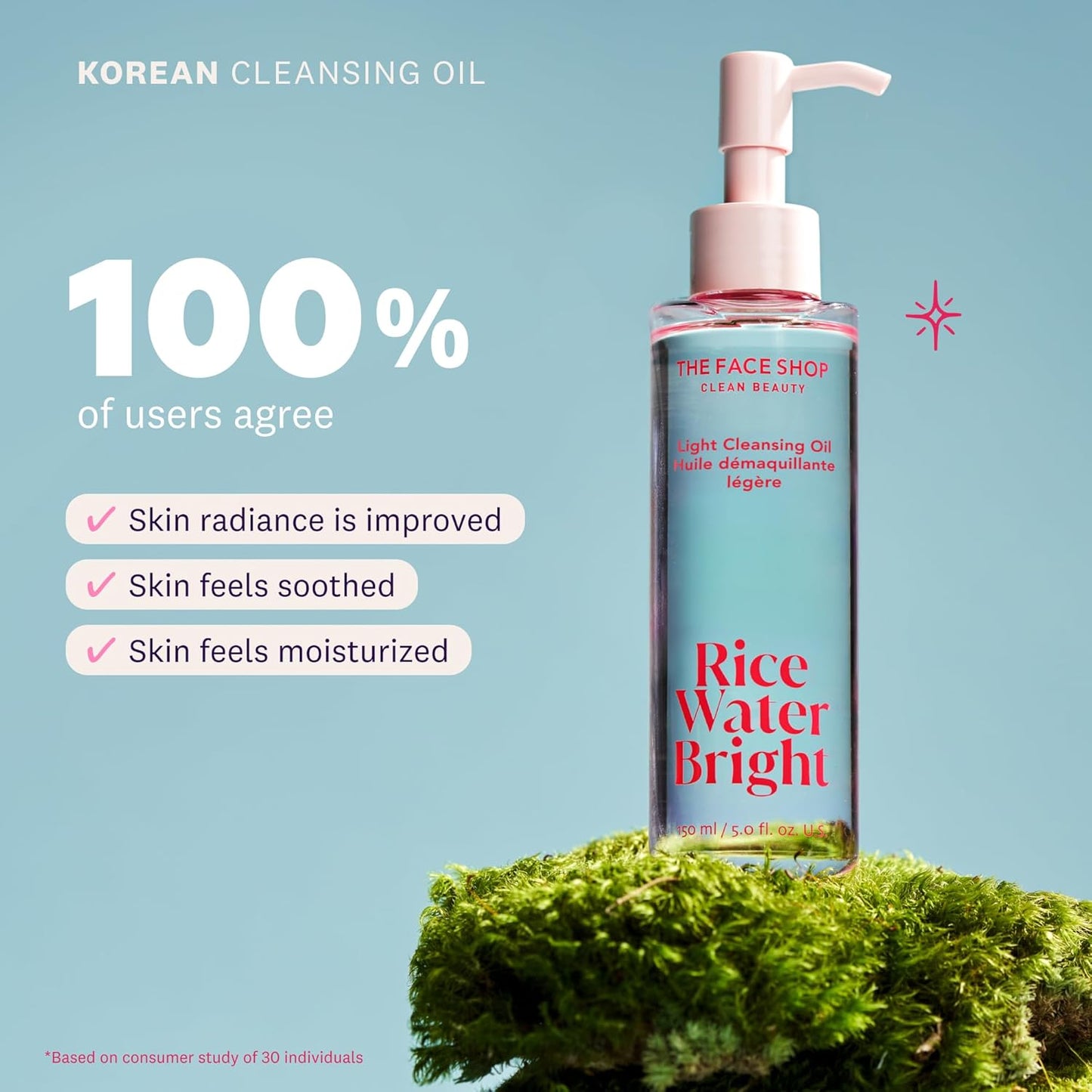 Zermet 1 The Face Shop Rice Water Bright Double Cleansing Duo Set with Ceramide, Korean Skin Care, Gentle Face Wash & Pore Control Cleansing Oil, Hydrating, Moisturizing, Vegan Facial Cleanser, Makeup Remover