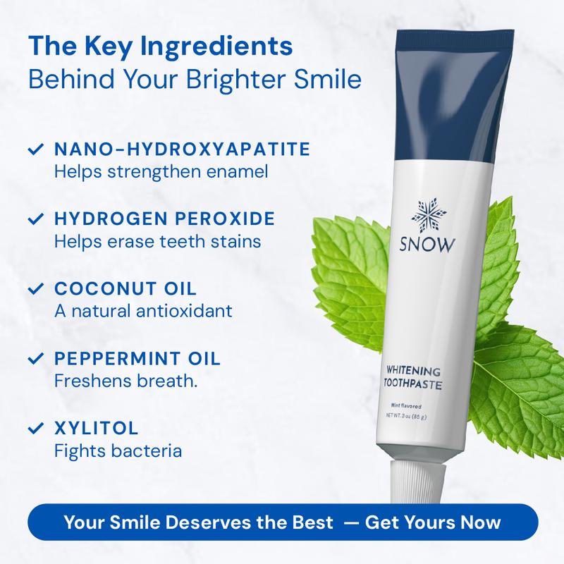 Zermet 1 SNOW Nano-Hydroxyapatite Whitening Toothpaste | Oral Care with Kaolin | Non-GMO & Enamel Safe Teeth Whitening Antibacterial Toothpaste | Mint Flavor