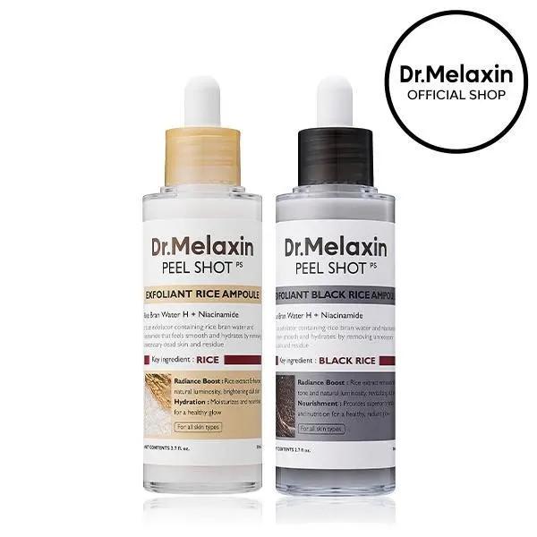 Zermet 1 Peel Shot Glow Rice Ampoule Duo -Serums for Brightening, Exfoliating, andMoisturizing -Suitable for All Skin Types