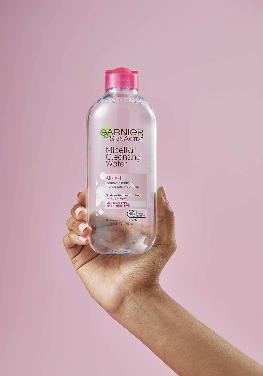 Zermet 1 Garnier Micellar Water, Hydrating Facial Cleanser & Makeup Remover, Suitable for Sensitive Skin, Vegan, Cruelty Free, 13.5 Fl Oz (400mL), 1 Count