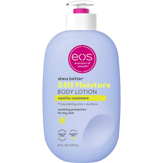 Zermet 1 eos Shea Better Body Lotion Vanilla Cashmere, 24-Hour Moisture Skin Care, Lightweight & Non-Greasy, Natural Shea, Vegan, Vanilla Body Lotion, 16 fl oz