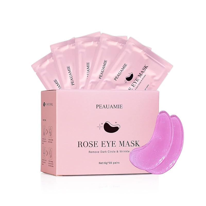 Zermet 1 Under Eye Patches Gold and Hyaluronic Acid for puffy eyes,Rose Eye Masks for Dark Circles and Puffiness skin care Smooth Wrinkles products 30 Pairs