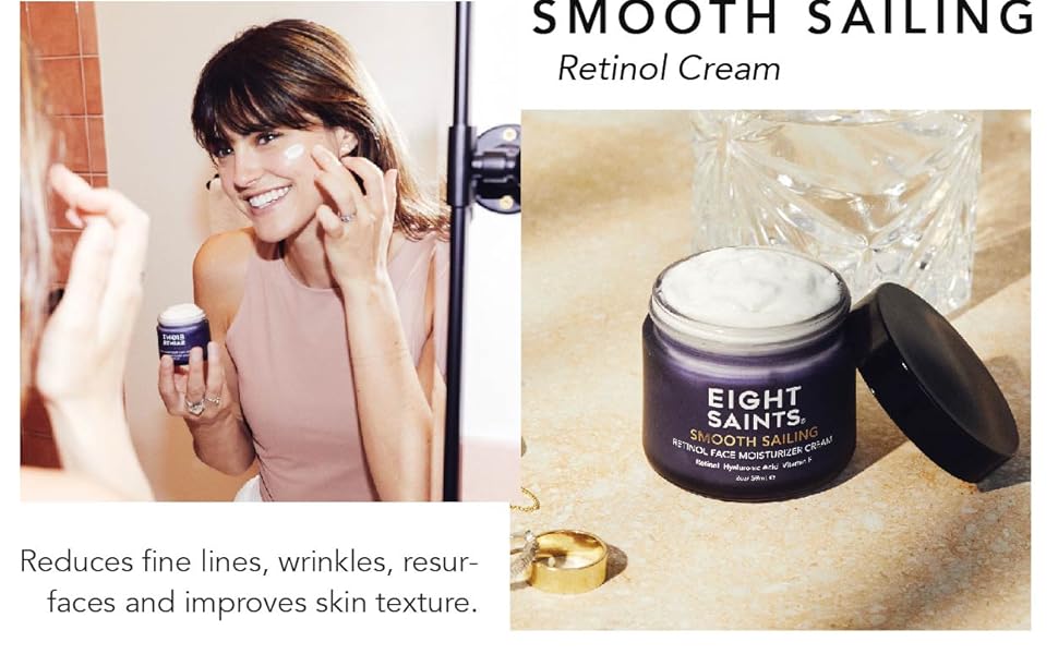 Zermet 1 Eight Saints Retinol Facial Moisturizer Cream, For Firming Face, Neck & Eye Wrinkles and Lines, Deep Hydrating Lotion, Fragrance-Free, 2 Ounces
