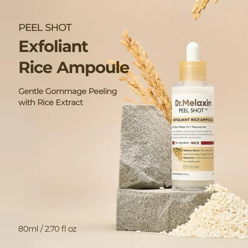 Zermet 1 Peel Shot Glow Rice Ampoule Duo -Serums for Brightening, Exfoliating, andMoisturizing -Suitable for All Skin Types