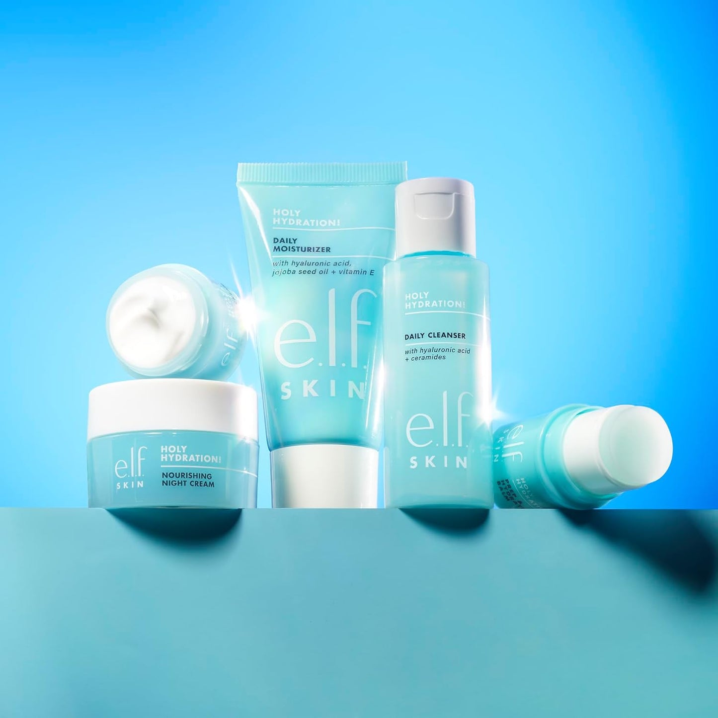 Zermet 1 e.l.f. SKIN Holy Hydration! Jet Set Hydration Kit, Travel Friendly Hydrating Skincare Set, Face Cleanser, Balm, Moisturizer, Eye Cream & Night Cream, Vegan & Cruelty-Free
