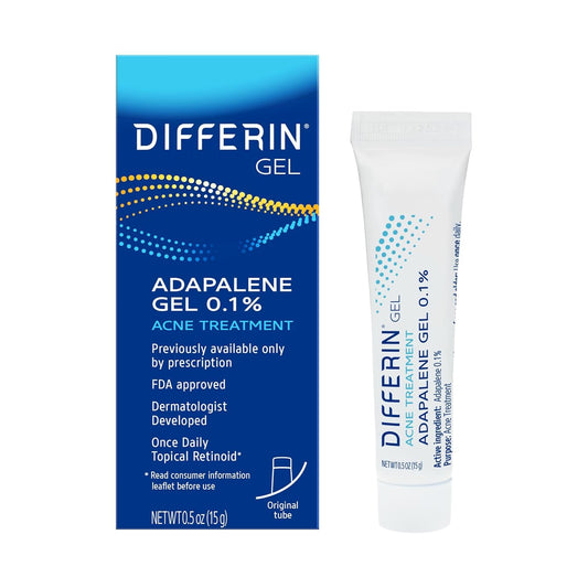 Zermet 1 Differin Acne Treatment Gel, 30 Day Supply, Retinoid Treatment for Face with 0.1% Adapalene, Gentle Skin Care for Acne Prone Sensitive Skin, 15g Tube (Packaging May Vary)