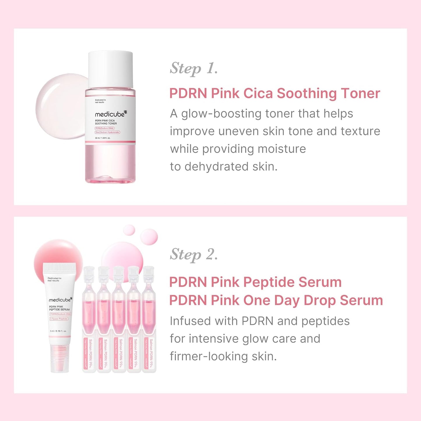 Zermet 1 medicube Salmon DNA Zermet 1  Trial Kit | Glass Glow Mini Skincare Set with Toner, Serum & Sheet Mask for Hydrating, Firming, Moisturizing |Gift & Travel Essentials for Women & Girls | Korean Skincare