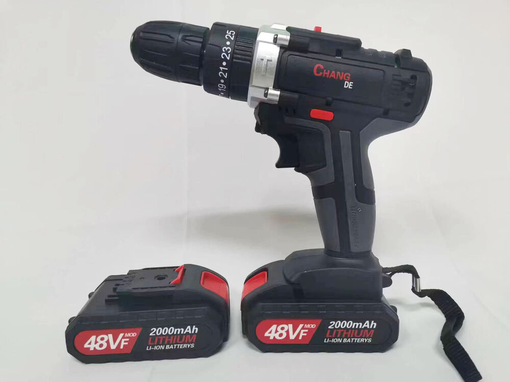 2000mAh Electric Drill 3/8" Impact Wrench Cordless Screwdriver Drill 2 Battery