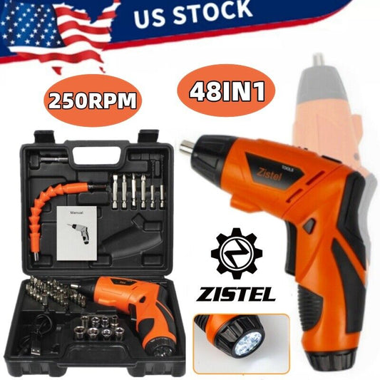 48IN1 Cordless Electric Screwdriver Drill Power Tool Kit w/ Rechargeable Battery