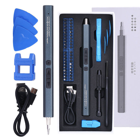 51-in-1 Small Electric Screwdriver Set Portable Cordless Phone Repair Tool w/LED